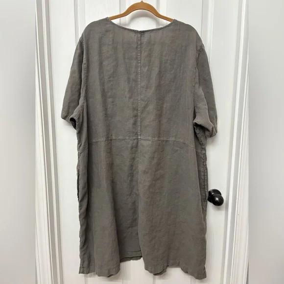 Gray Linen Shift Dress | Pure Jill 4X - Picture 2 of 11